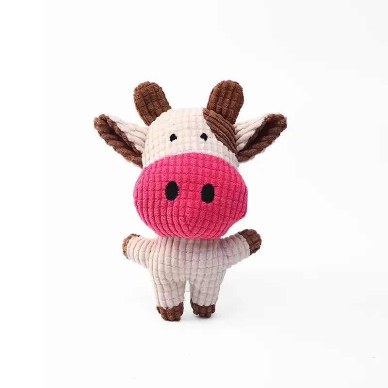 Milou & Lumi Pet Plush Squeaky Toy - Cow Dr. Milou