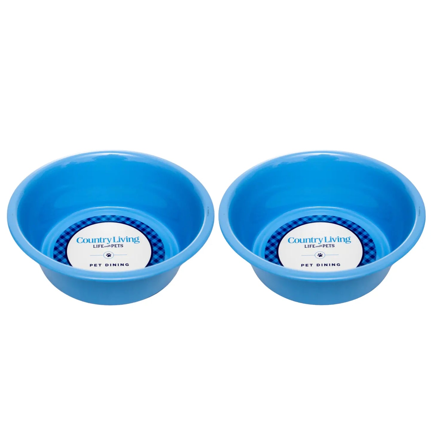 Country Living Set of 2 Coated Stainless Steel Heavy Dog Bowls - Ideal for Medium to Large Breeds American Pet Supplies