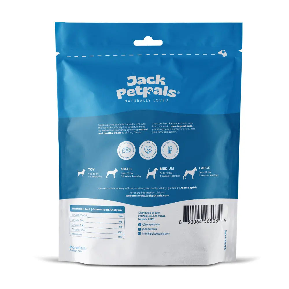 Jack PetPals Seafood Feast Codfish Skin Treat Chews (6oz) American Pet Supplies