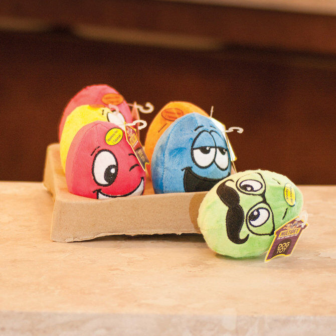Multipet Egg Noggins Dog Toy Assorted 4 in