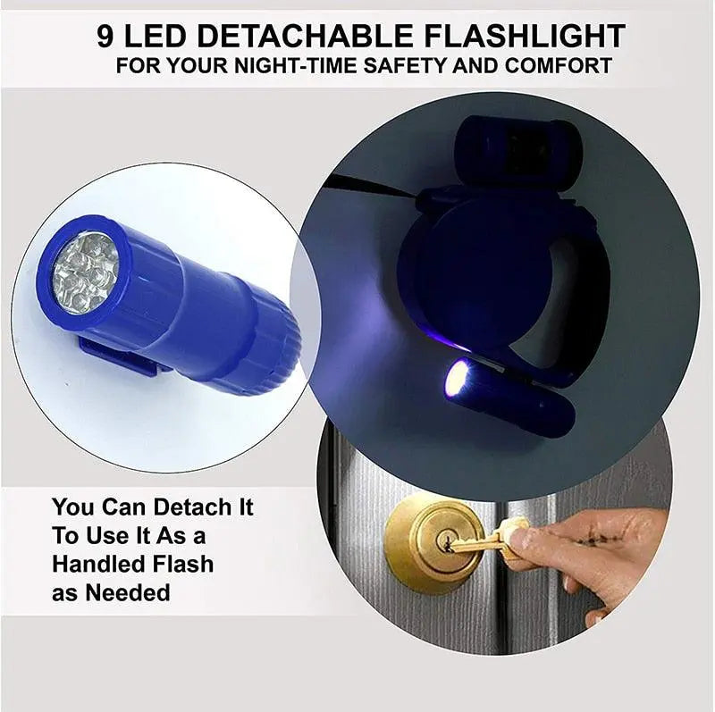 Nightwalk 4.5M Led Light And Waste Bag Dispenser Retractable Dog Leash Dog Hugs Cat