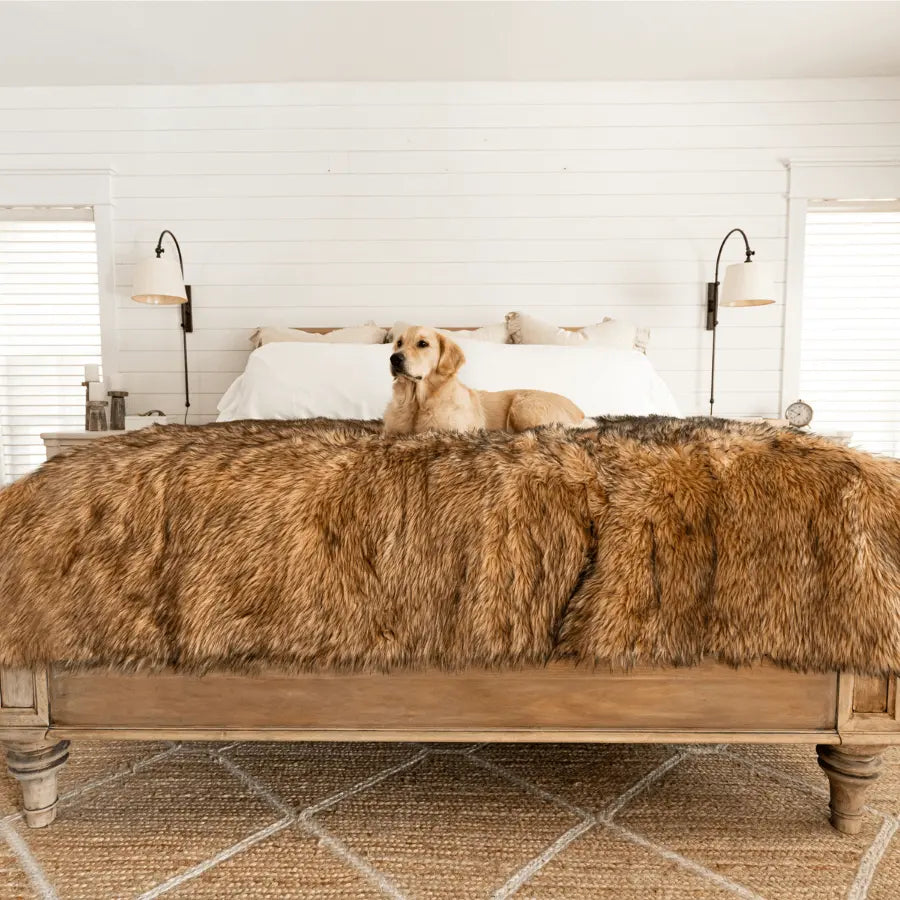 PupProtector™ Waterproof Throw Blanket - Sable Tan Paw.com
