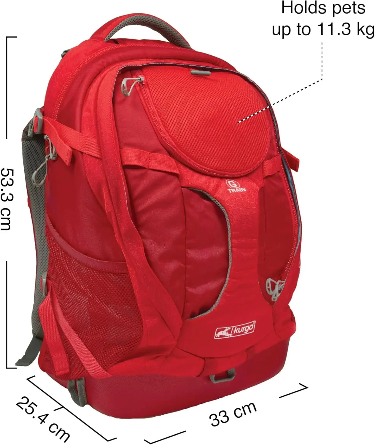 G-Train Dog Carrier Backpack - Comfortable Travel Bag - Waterproof Armorsole Base - Convertible Backpack to Carrier - Padded Laptop Compartment - Hands-Free Pet Travel Backpack