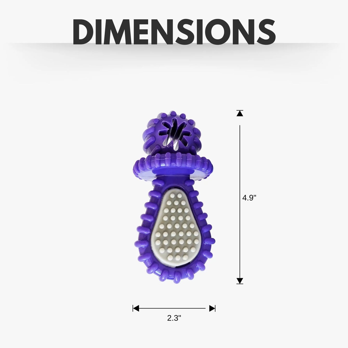 Purple Rubber Dental Pacifier Dog Toy – Ridges, Treat Hole & Durable Design American Pet Supplies