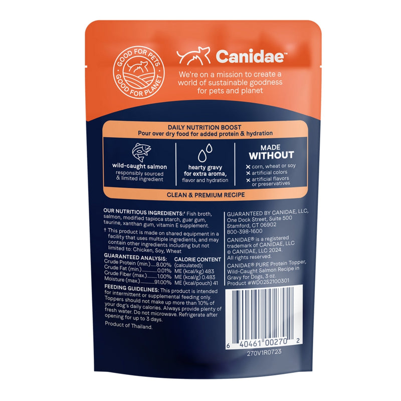 CANIDAE PURE Goodness Protein Topper for Dogs WildCaught Salmon in Gravy, 12ea/3 oz, 12 pk