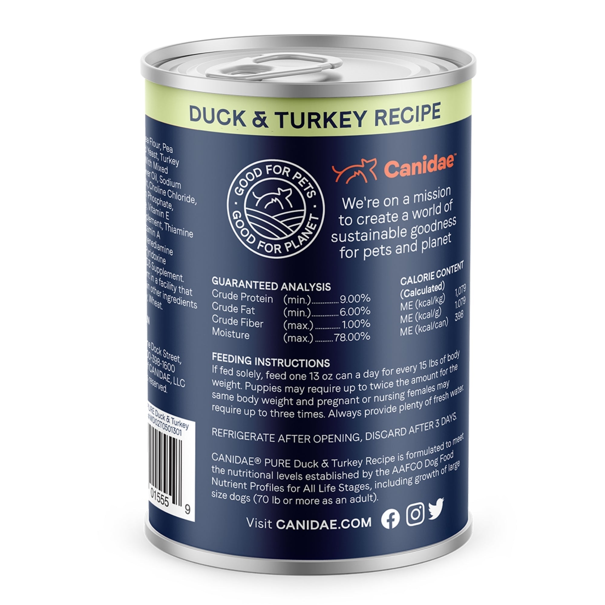 CANIDAE PURE Goodness GrainFree LID Canned Dog Food Sky Formula w/Duck Turkey, 12ea/13 oz