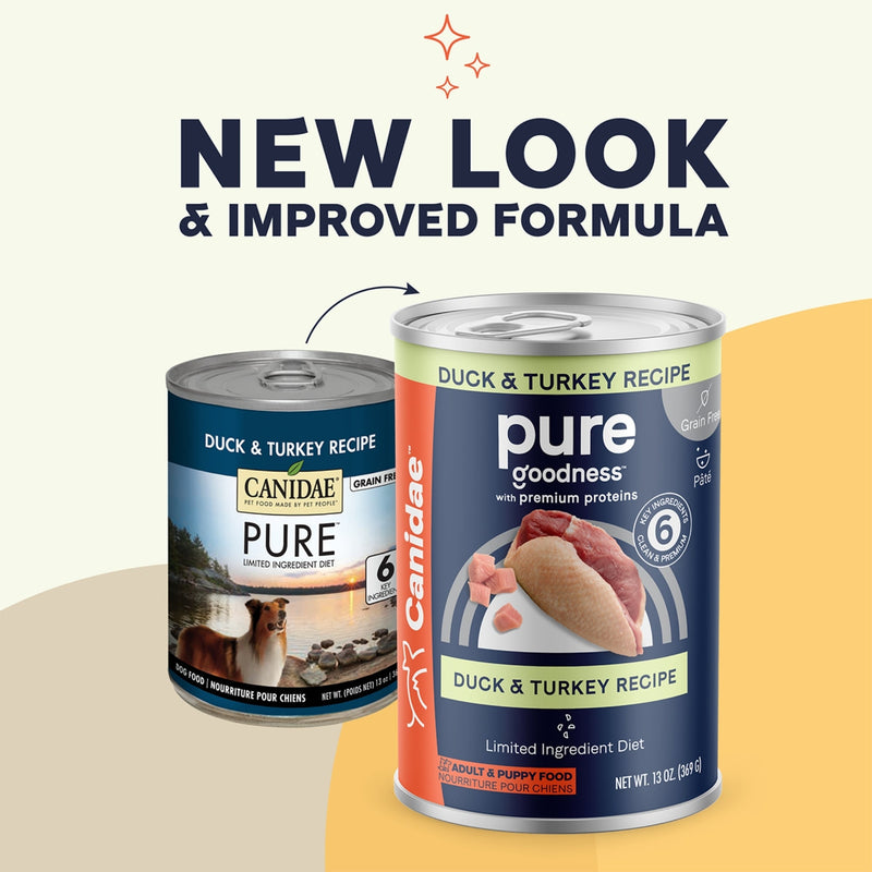 CANIDAE PURE Goodness GrainFree LID Canned Dog Food Sky Formula w/Duck Turkey, 12ea/13 oz