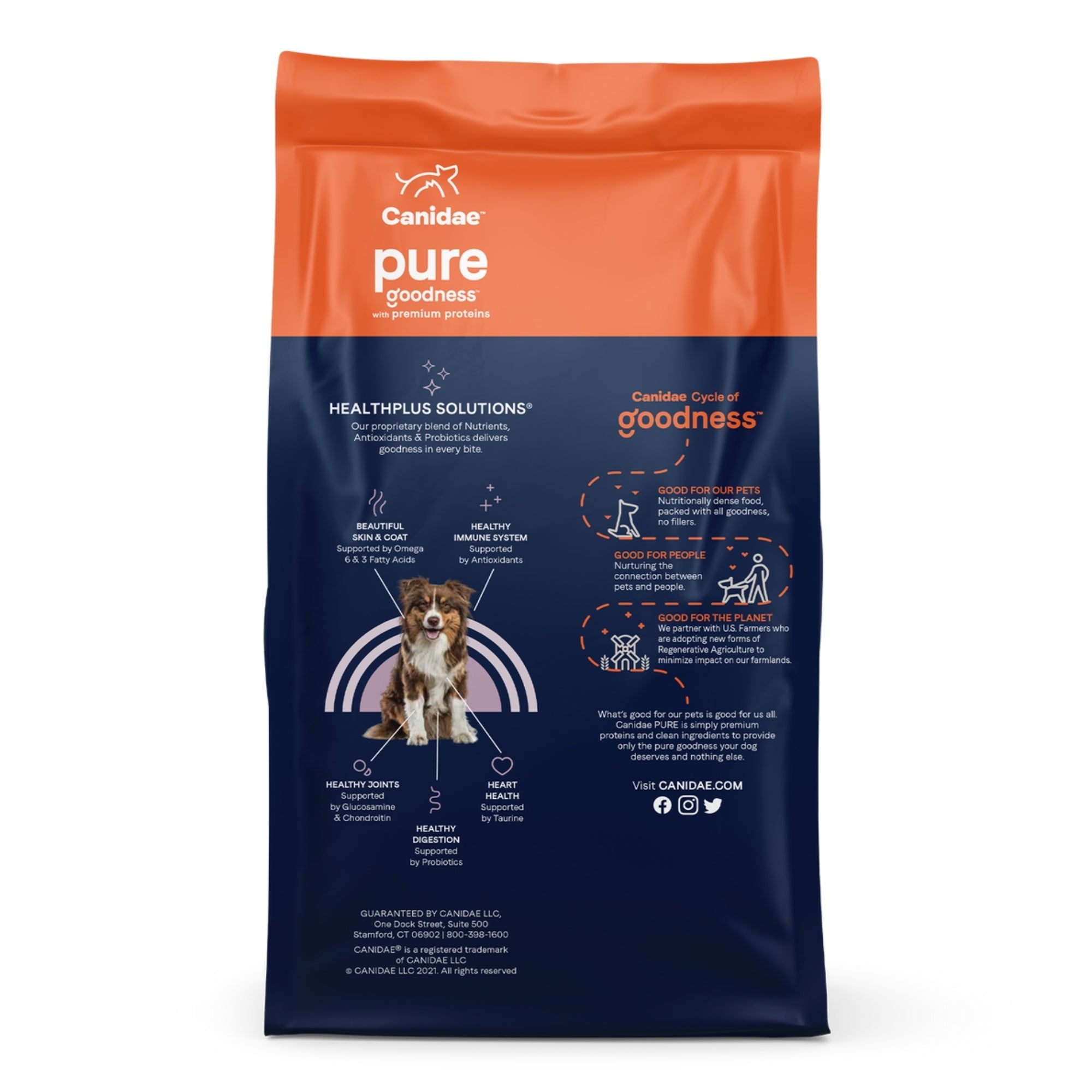 CANIDAE PURE Farm To Bowl GrainFree LID Dry Dog Food Bison, Lentil Carrot, 1ea/4 lb