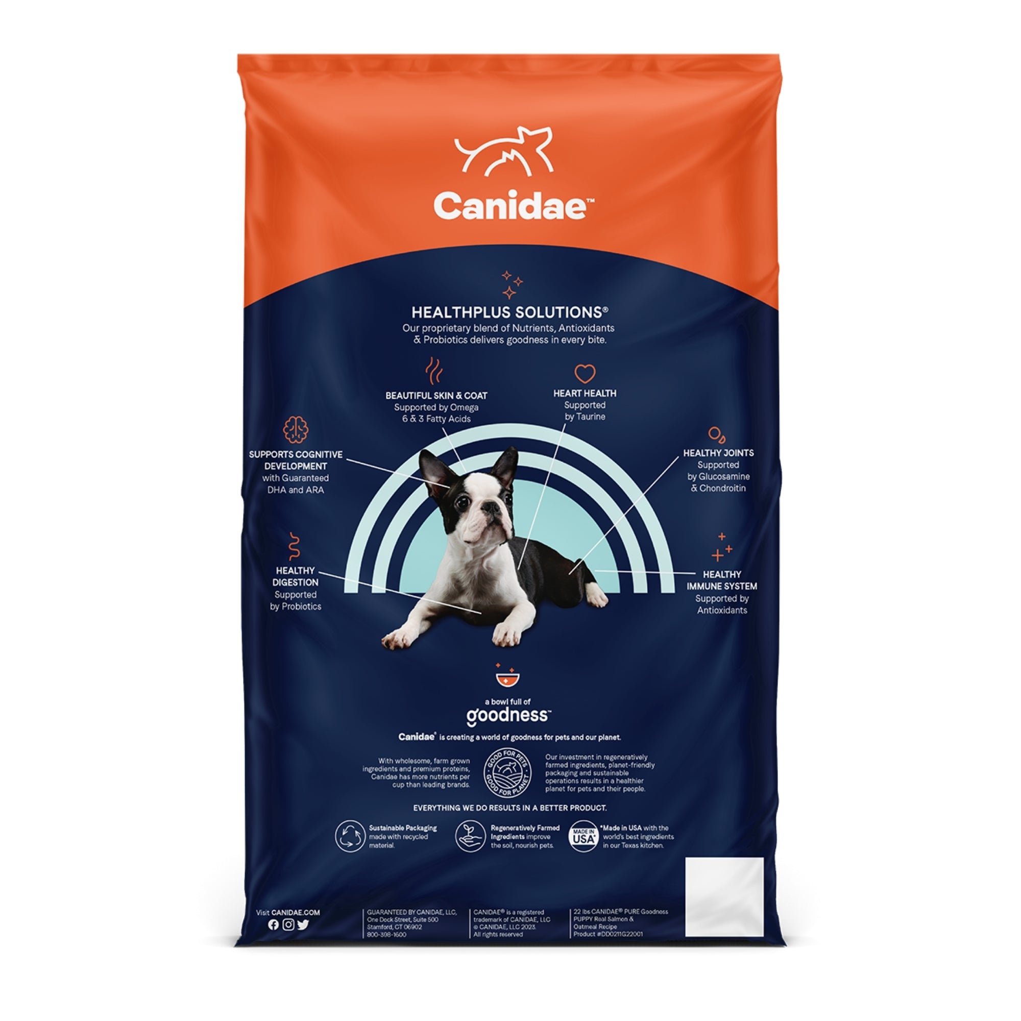 CANIDAE PURE Farm To Bowl w/Wholesome Grains Dry Puppy Food Salmon Oatmeal, 1ea/4 lb