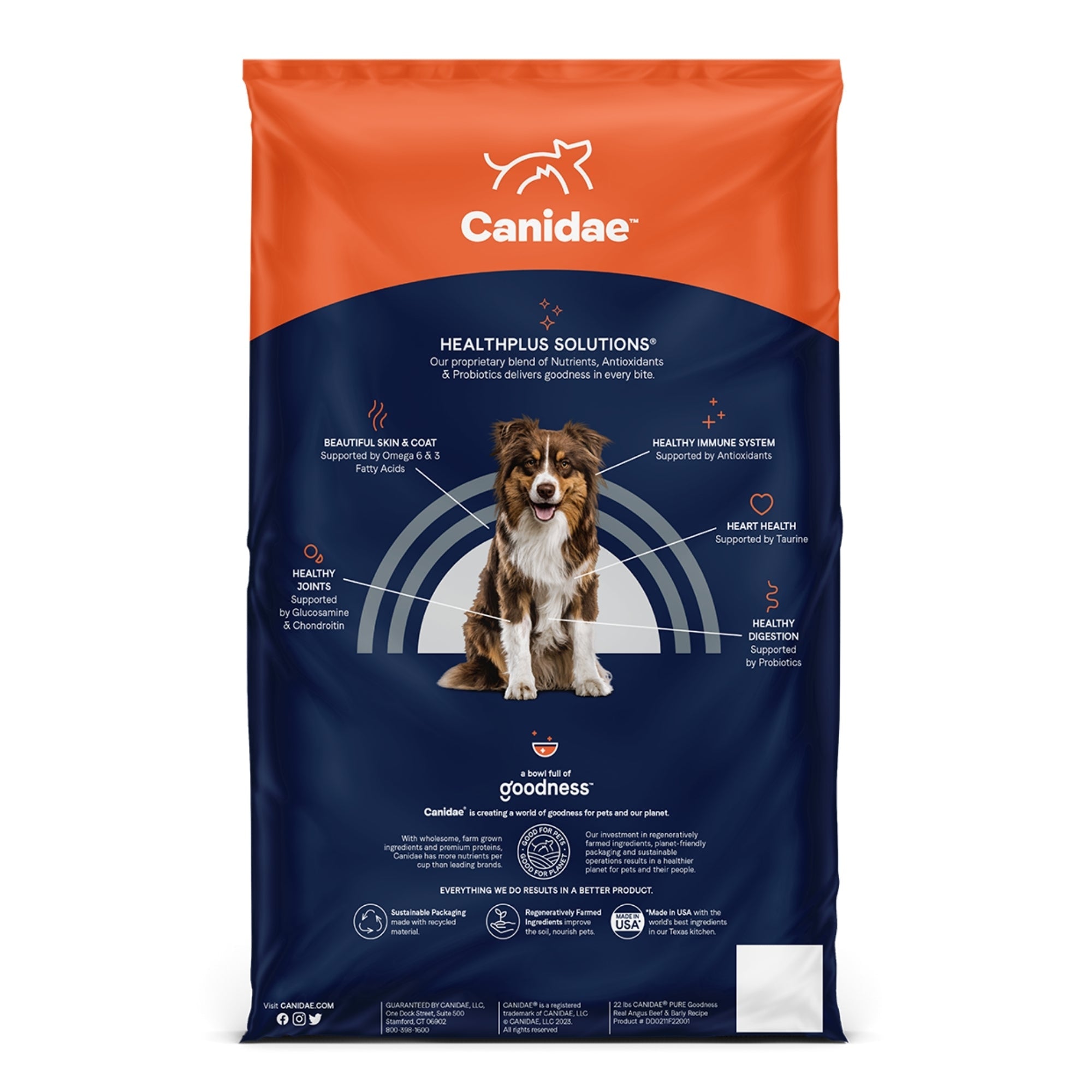 CANIDAE PURE Farm To Bowl w/Wholesome Grains Dry Dog Food Beef Barley, 1ea/4 lb