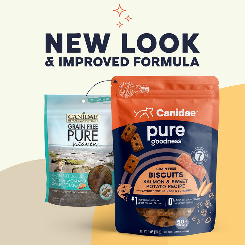CANIDAE PURE Goodness GrainFree Biscuit Dog Treats Salmon Sweet Potato, 1ea/11 oz