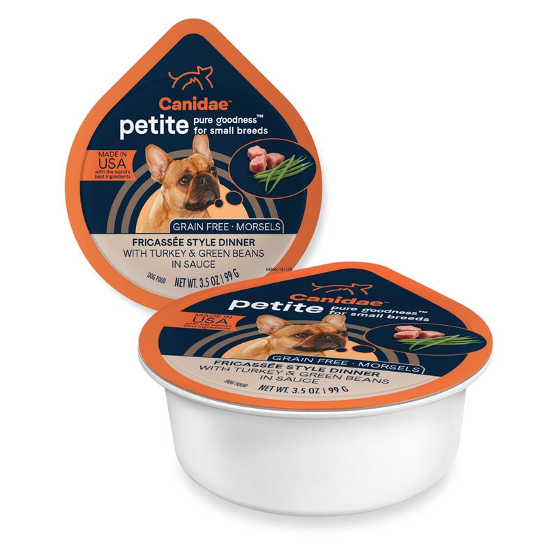 CANIDAE PURE Goodness Petite Small Breed GrainFree Canned Dog Food Morsels w/Turkey Green Beans, 12ea/3.5 oz