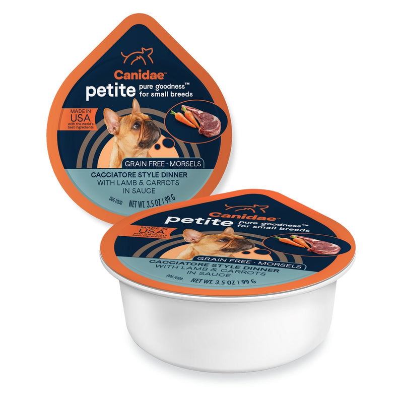 CANIDAE PURE Goodness Petite Small Breed GrainFree Canned Dog Food Morsels w/Lamb Carrots, 12ea/3.5 oz