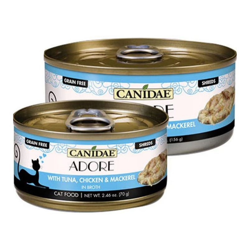 CANIDAE PURE Goodness Canned Cat Food Tuna, Chicken Mackerel in Broth, 24ea/2.46 oz