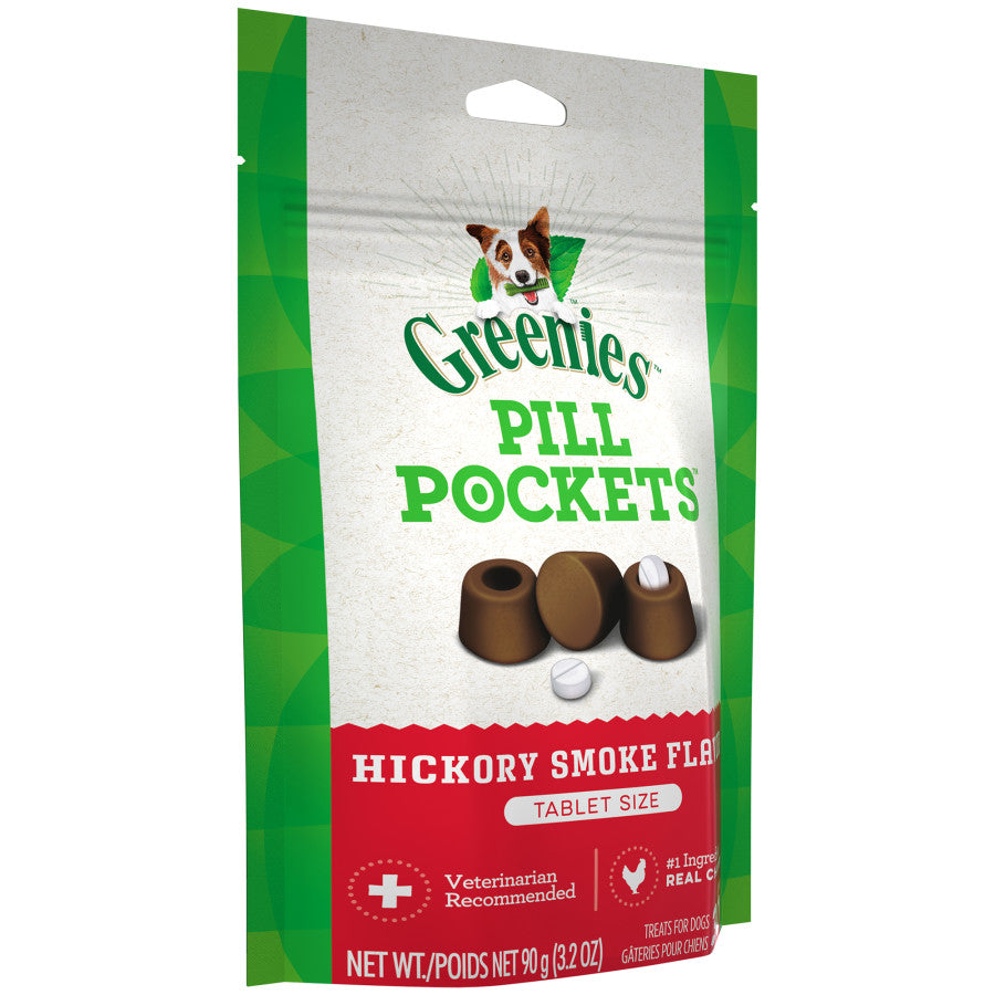 GREENIES PILL POCKETS Treats Hickory Smoke Tablet Size 3.2oz