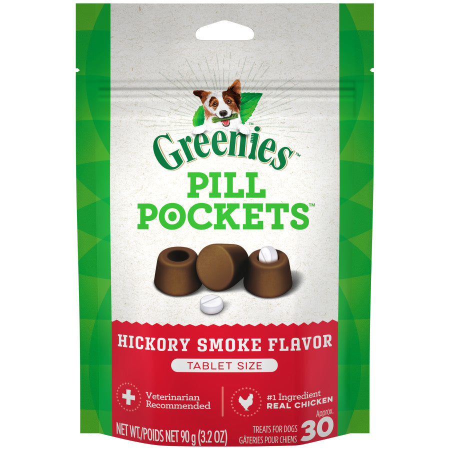 GREENIES PILL POCKETS Treats Hickory Smoke Tablet Size 3.2oz