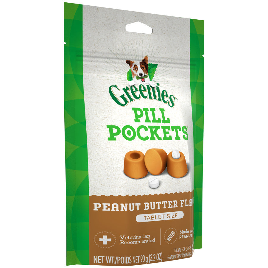 GREENIES PILL POCKETS Treats Peanut Butter Flavor Tablet Size 3.2oz