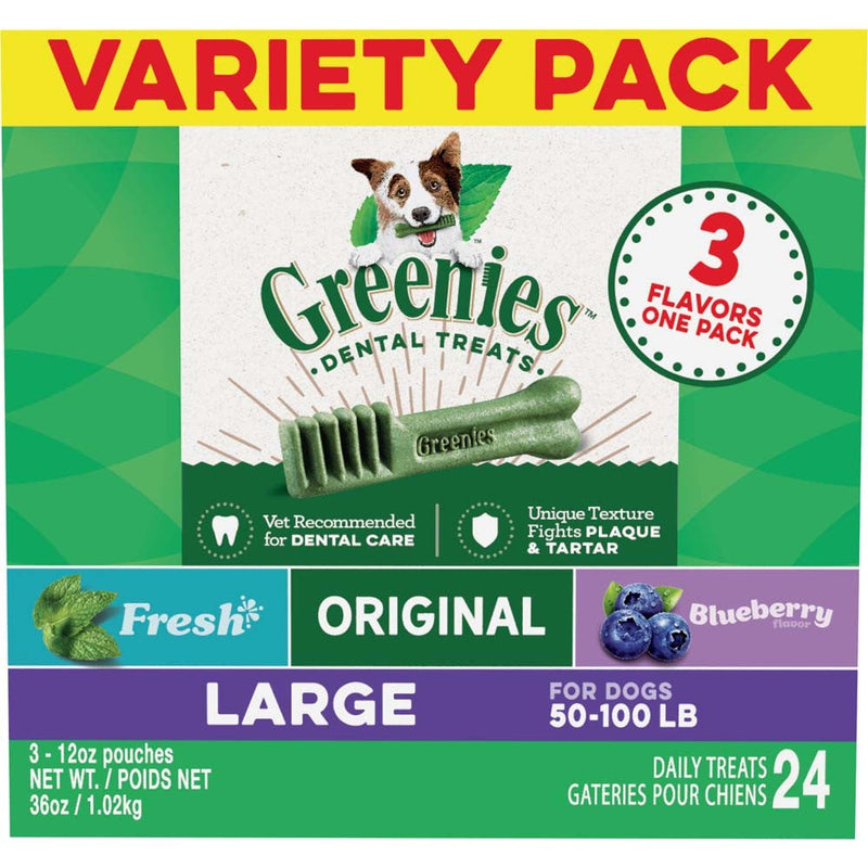 GREENIES 3-Flavor Variety Pack Dental Treats Large 36oz