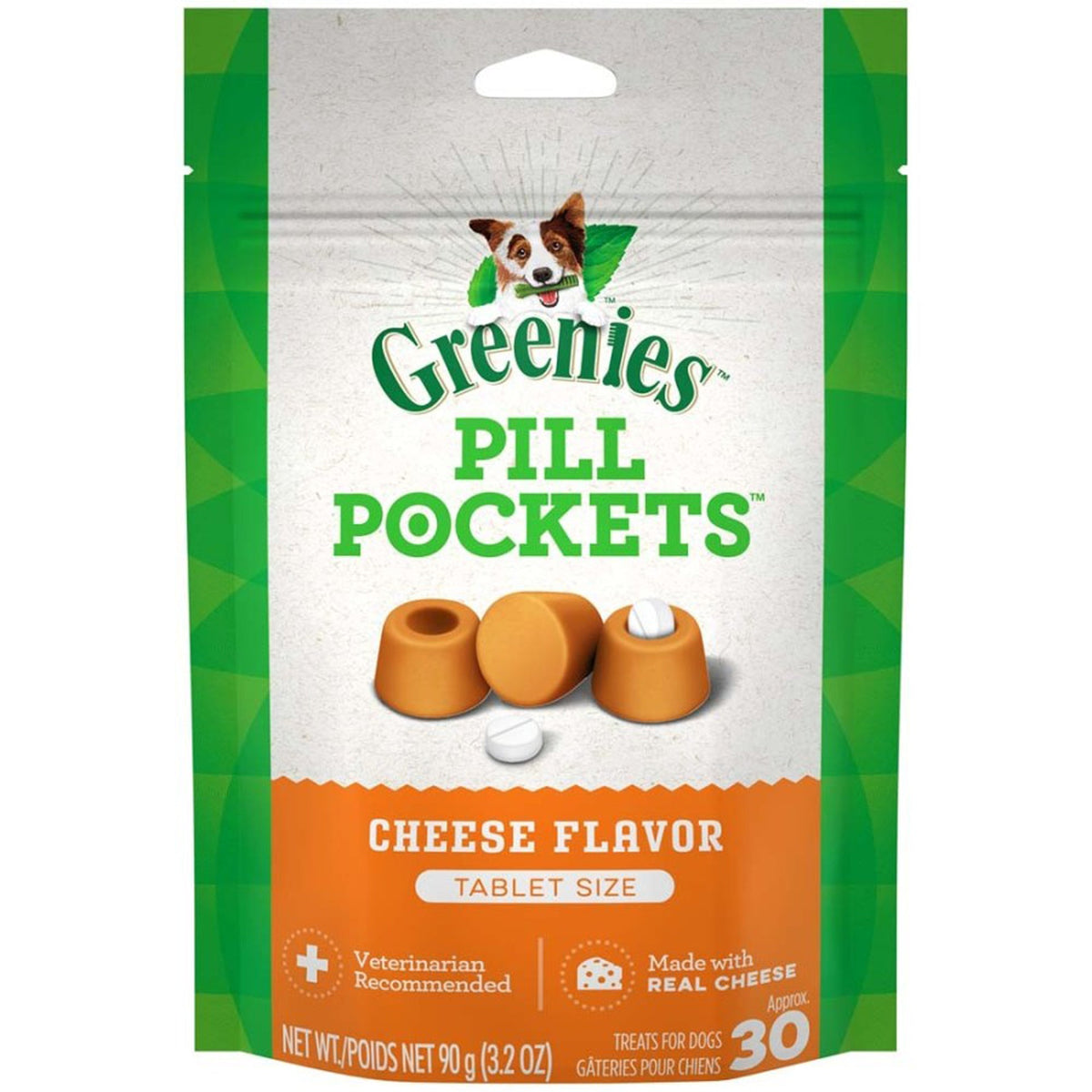 GREENIES PILL POCKETS Treats Cheese Flavor Tablet Size 3.2oz