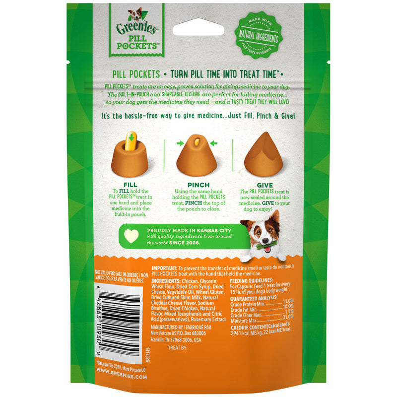 Greenies Pill Pockets for Capsules Cheese, 1ea/30 ct, 7.9 oz