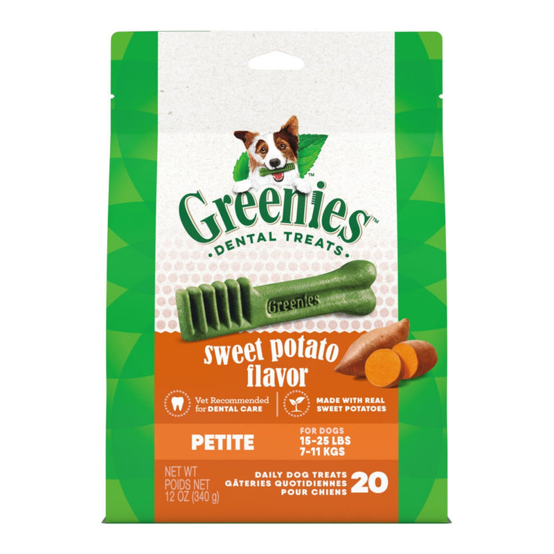 Greenies Dental Bone Dog Treat Sweet Potato Petite 12oz