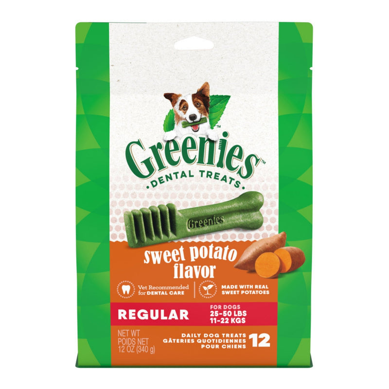 Greenies Dental Bone Dog Treat Sweet Potato Regular 12oz