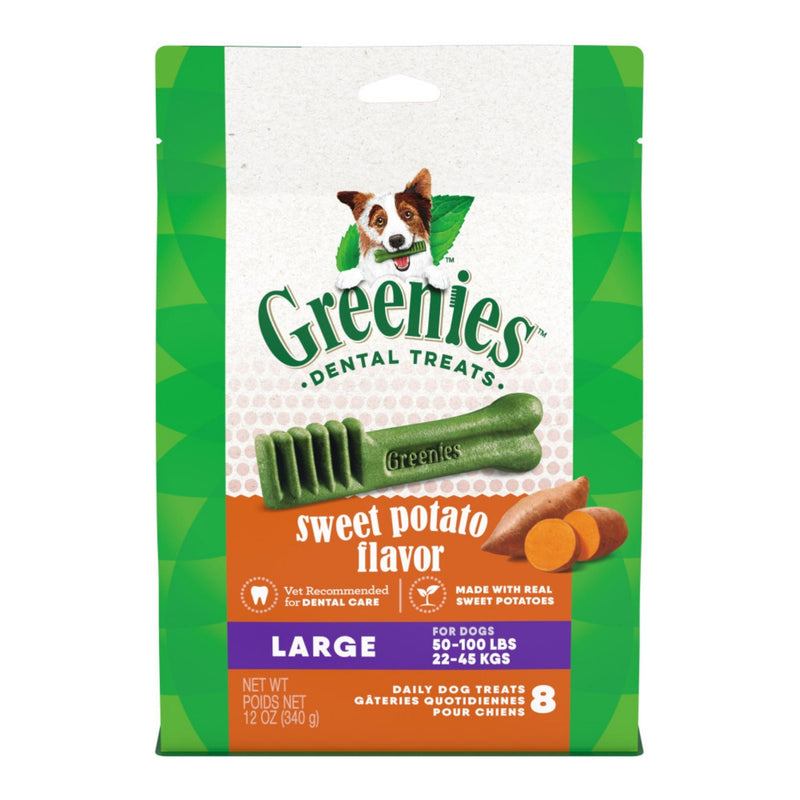Greenies Dental Bone Dog Treat Sweet Potato Large 12oz
