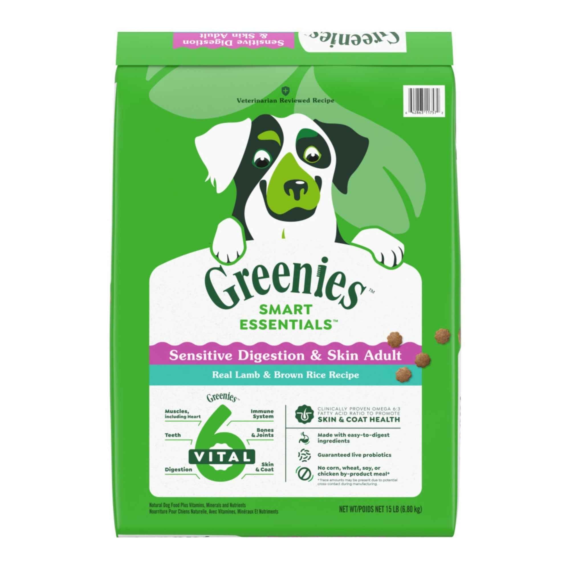 Greenies Smart Essentials Sensitive Digestion Skin Dry Dog Food Lamb, 1ea/15 lb