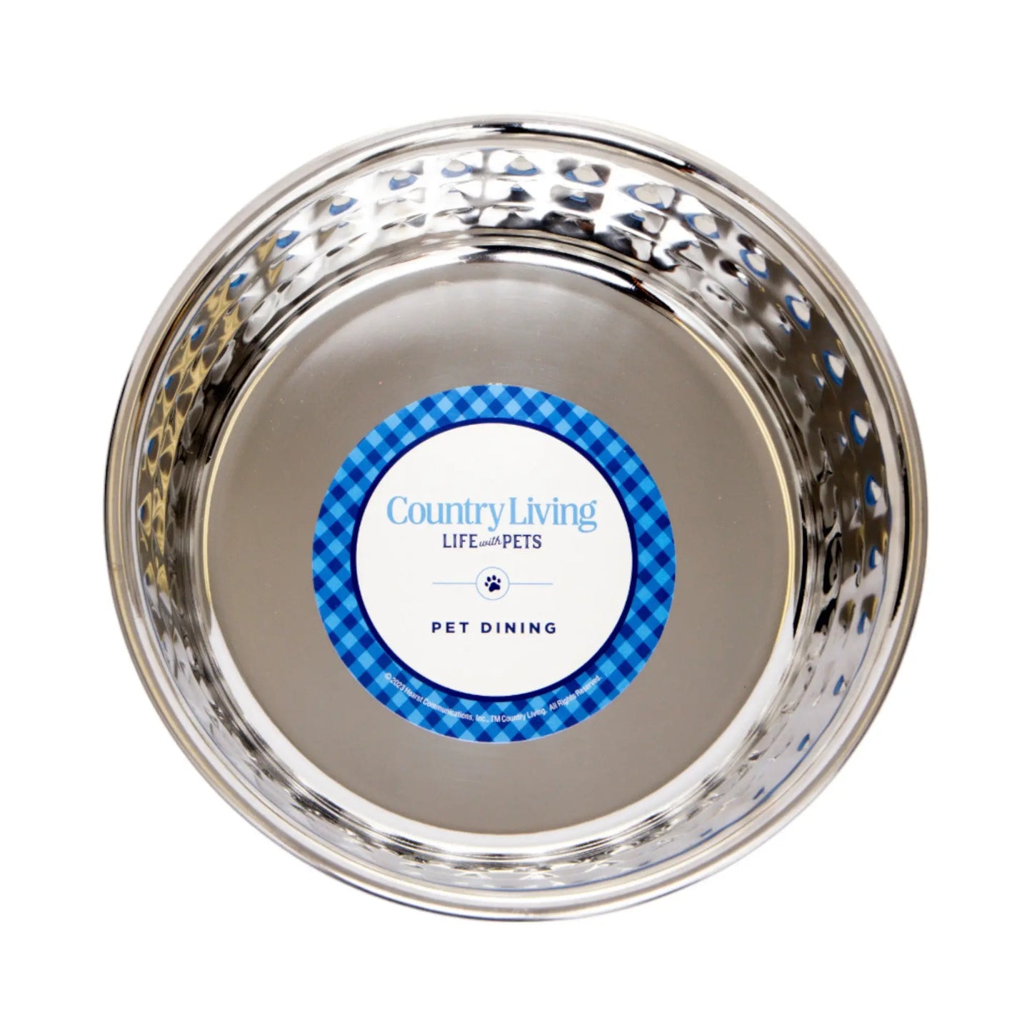 Country Living Set of 2 Hammered Stainless Steel Dog Bowls – Ideal for Extra Large Breeds – Rose Quartz/64oz American Pet Supplies