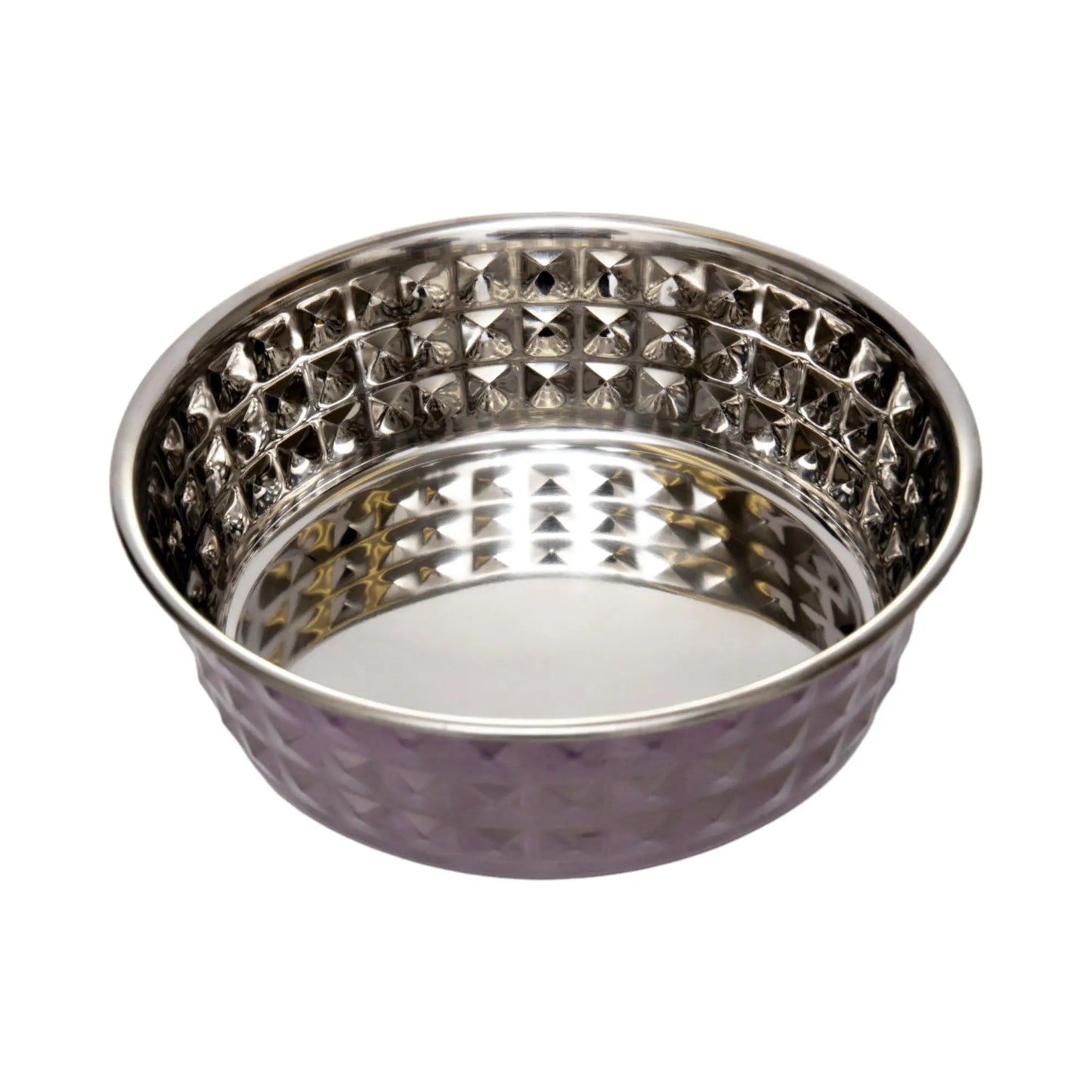 Country Living Set of 2 Hammered Stainless Steel Dog Bowls – Lavender American Pet Supplies