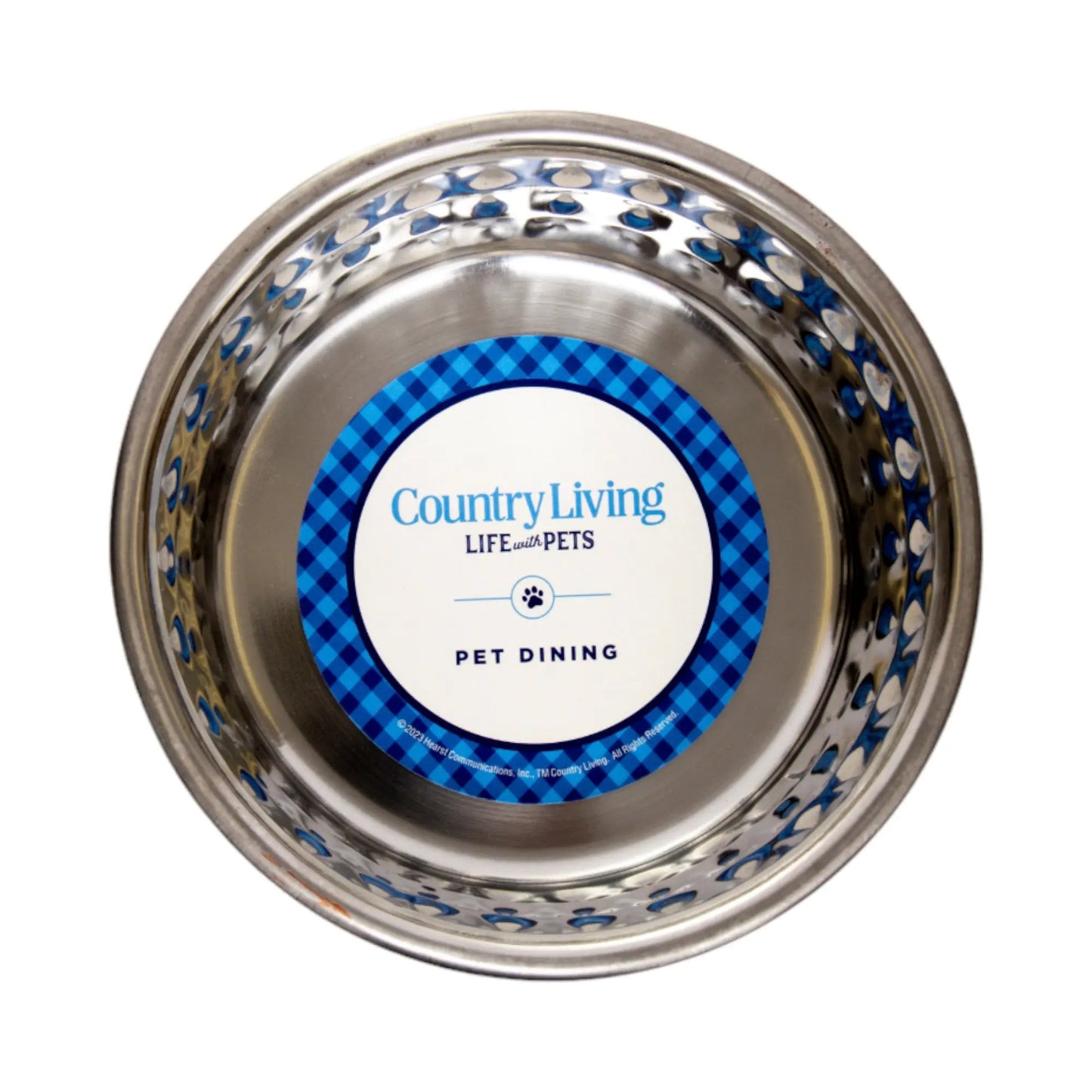Country Living Set of 2 Hammered Stainless Steel Dog Bowls – Lavender American Pet Supplies