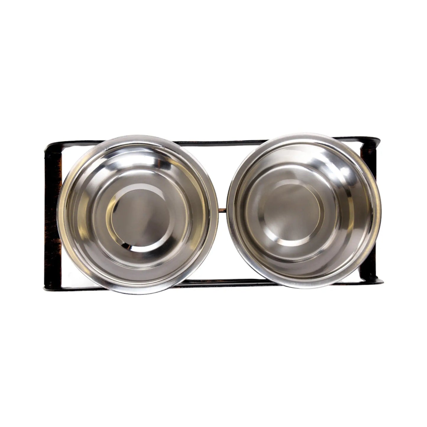 Country Living Rustic Dog Bone Elevated Feeder with 2 Stainless Steel Bowls American Pet Supplies