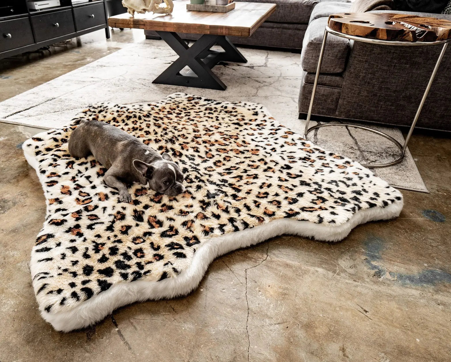 PupRug™ Animal Print Memory Foam Dog Bed - Cheetah Faux Print Paw.com