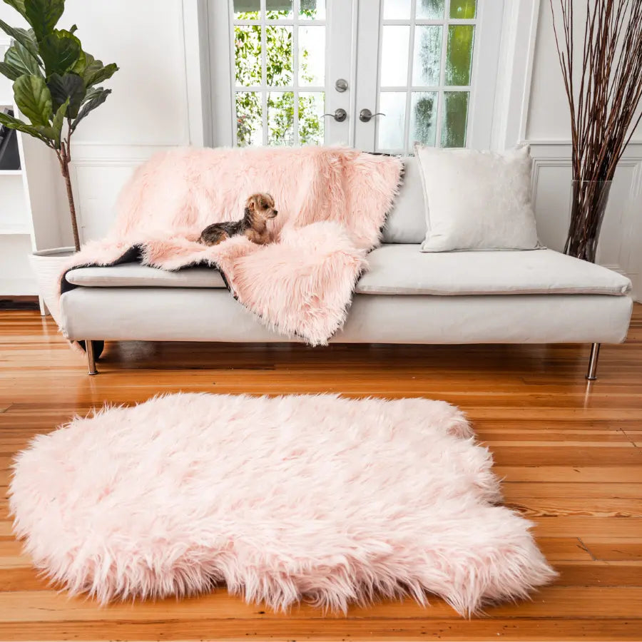 PupProtector™ Waterproof Throw Blanket - Blush Pink Paw.com