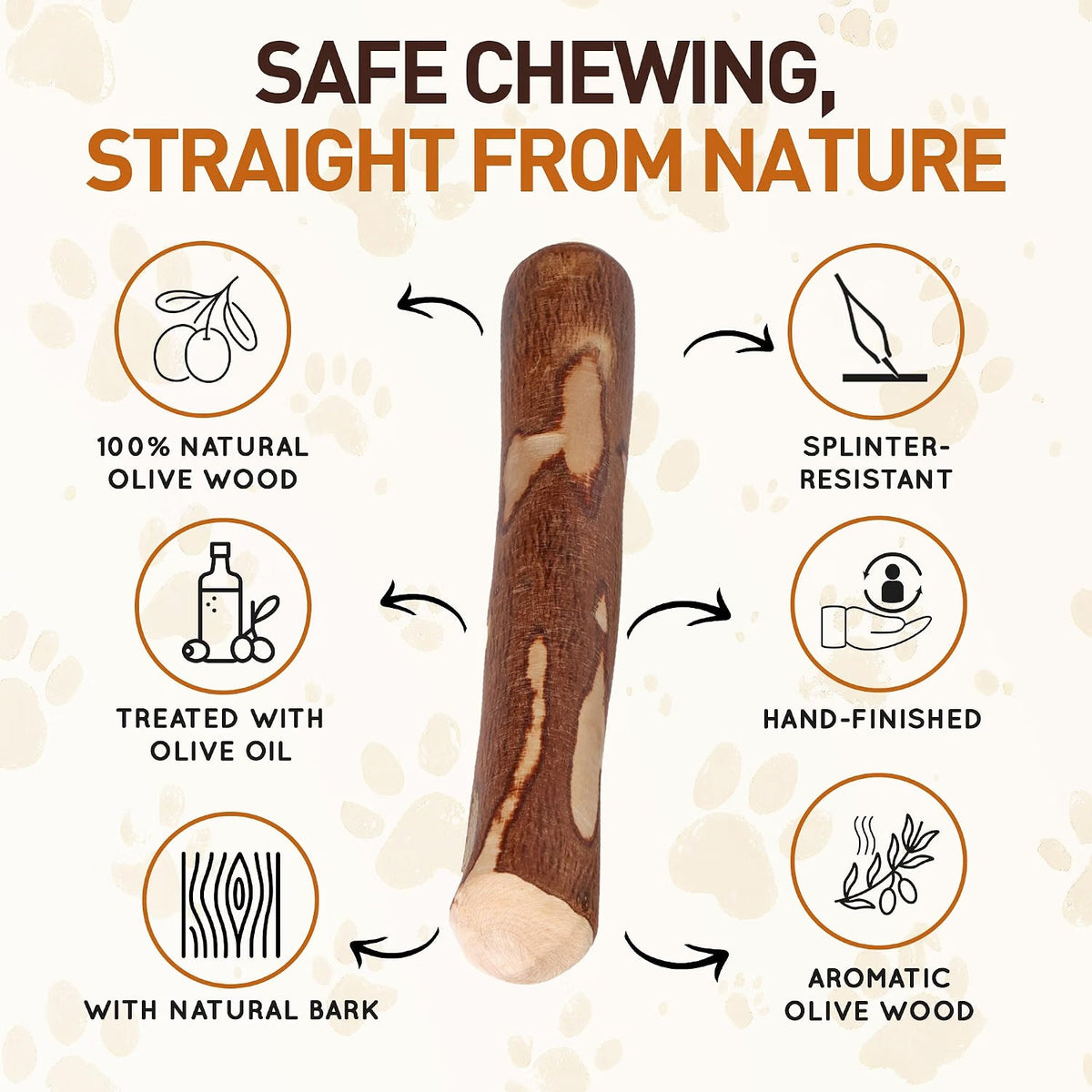 Olive Wood Dog Chew – Natural Chew Stick with Olive Oil