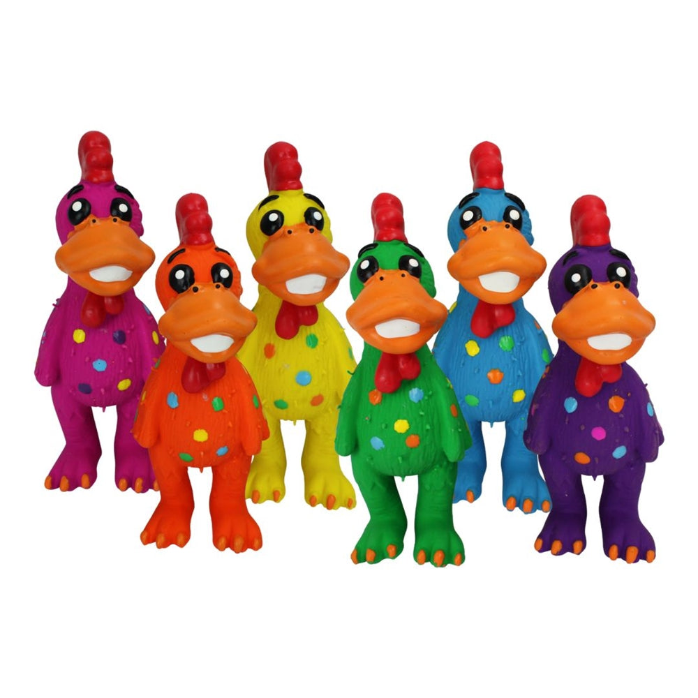Multipet Globkens Chicken Dog Toy Assorted Mini 5.6in
