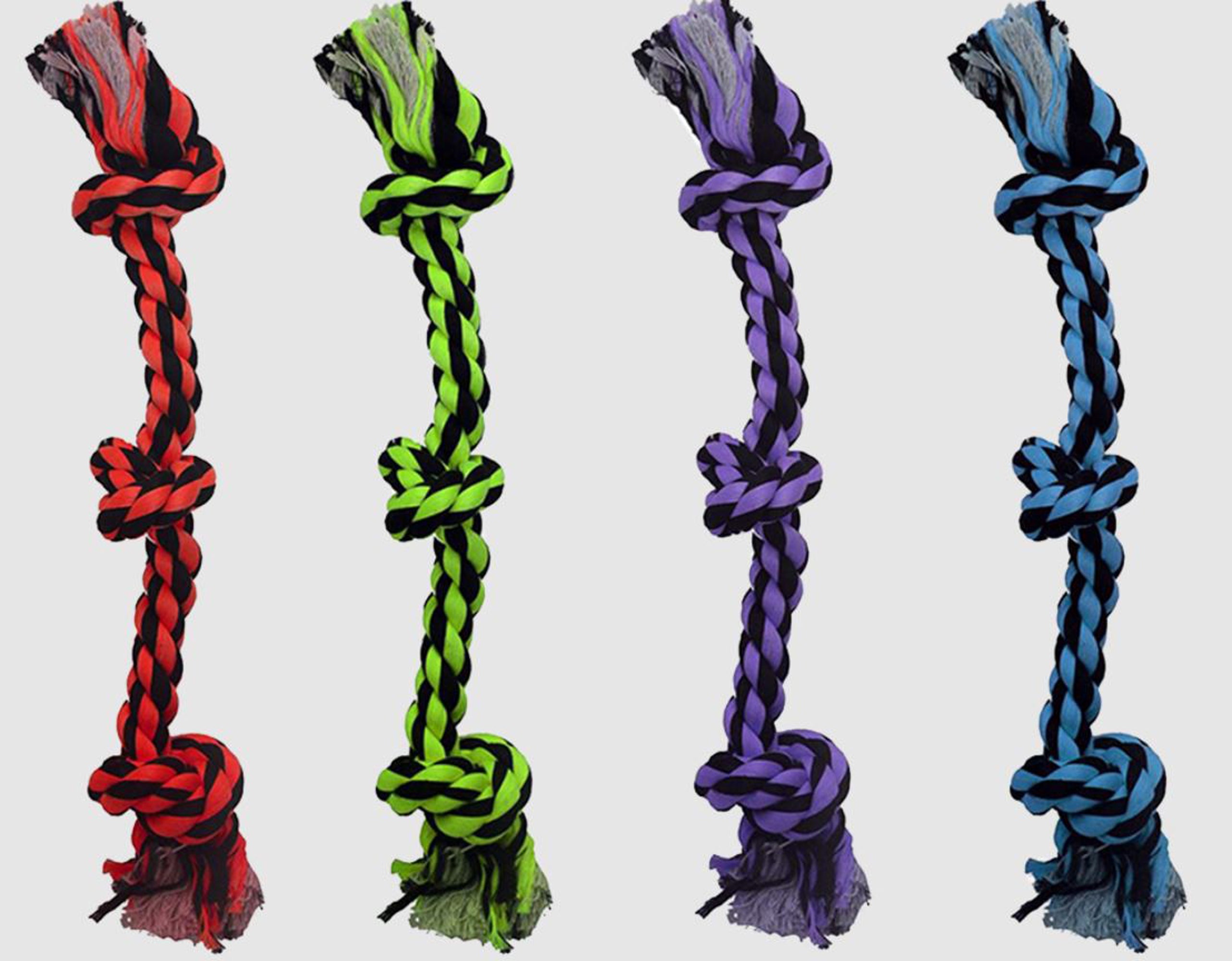 Multipet Nuts for Knots 3Knot Rope Dog Toy Assorted, 1ea/15 in