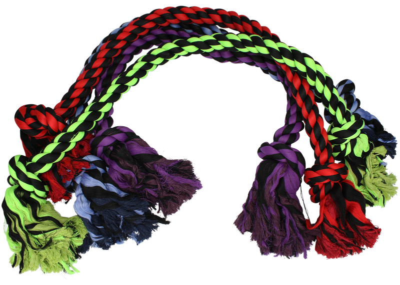 Multipet Nuts for Knots 2Knot Rope Dog Toy Assorted, 1ea/48 in