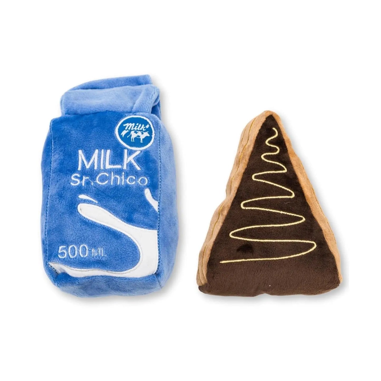 Cake Slice & Milk Midnight Snack Plush Dog Toy Gift Set – with Squeaker & Crinkle Paper American Pet Supplies