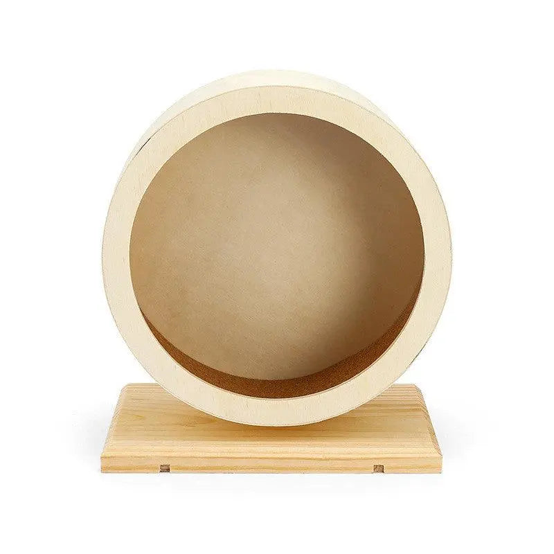 Golden Silk Bear Hamster Running Wheel With Silent Cork Mat Dog Hugs Cat