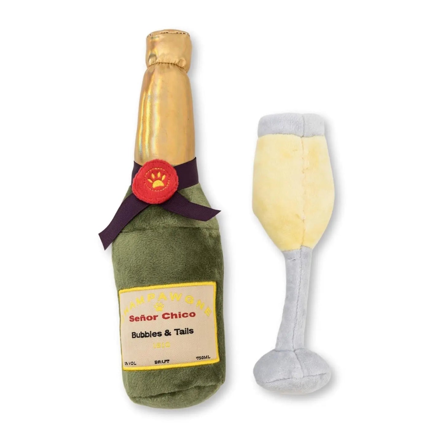 Champawgne-Cheers Plush Dog Toy Gift Set – with Squeaker & Crinkle Paper American Pet Supplies