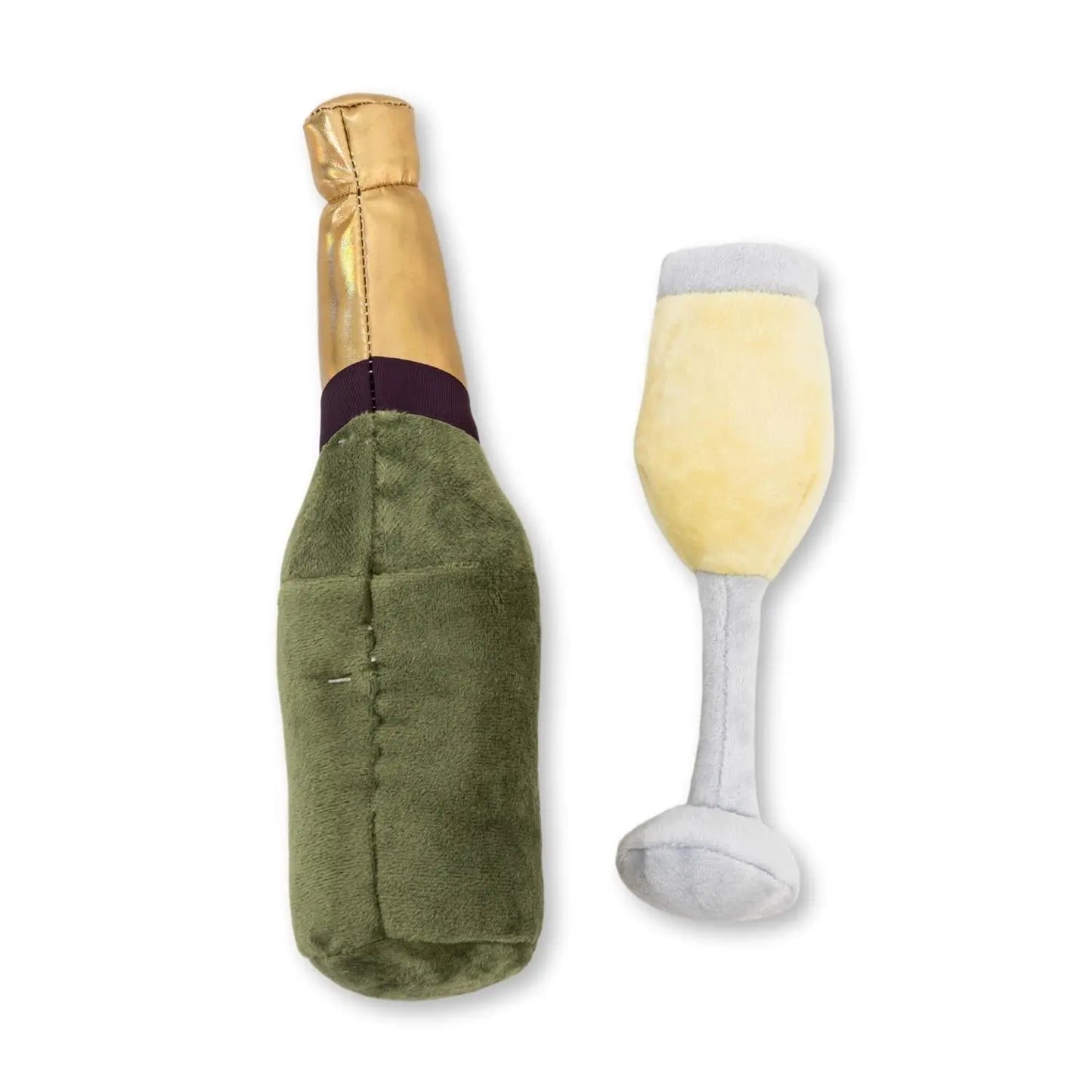 Champawgne-Cheers Plush Dog Toy Gift Set – with Squeaker & Crinkle Paper American Pet Supplies