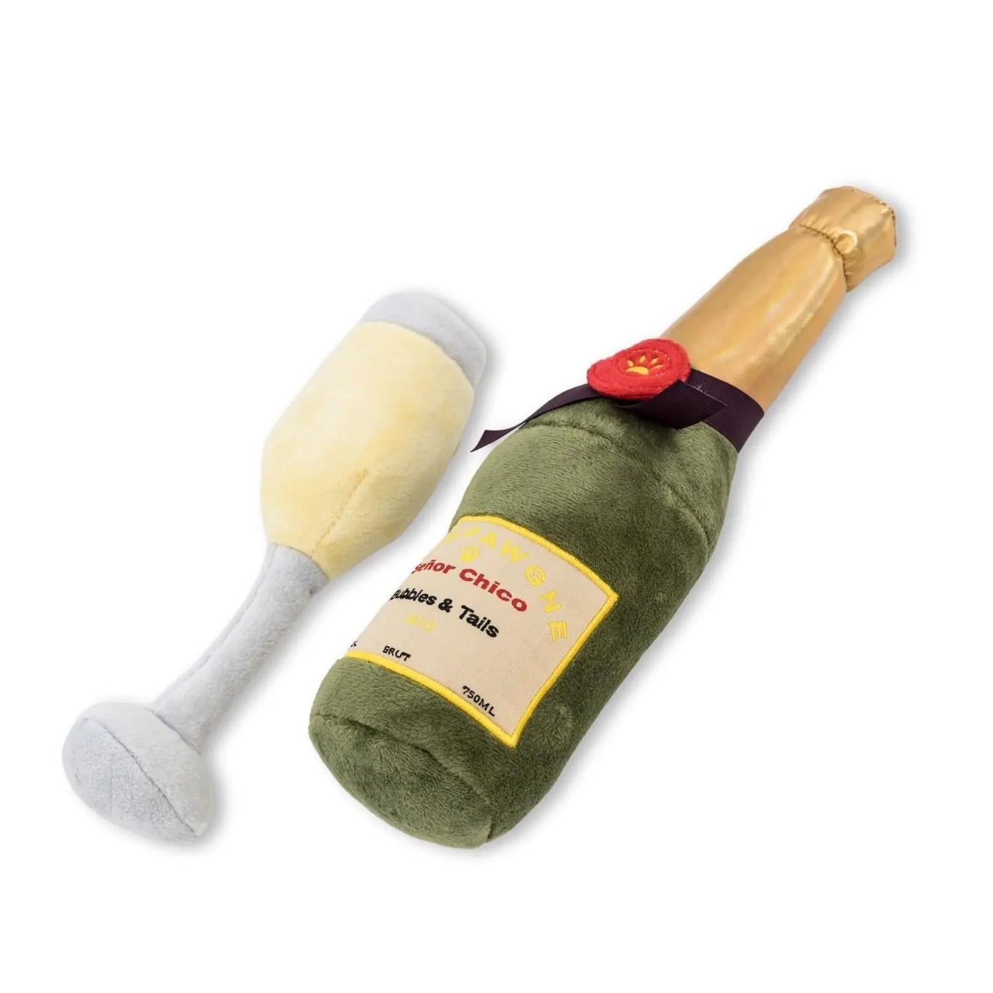 Champawgne-Cheers Plush Dog Toy Gift Set – with Squeaker & Crinkle Paper American Pet Supplies