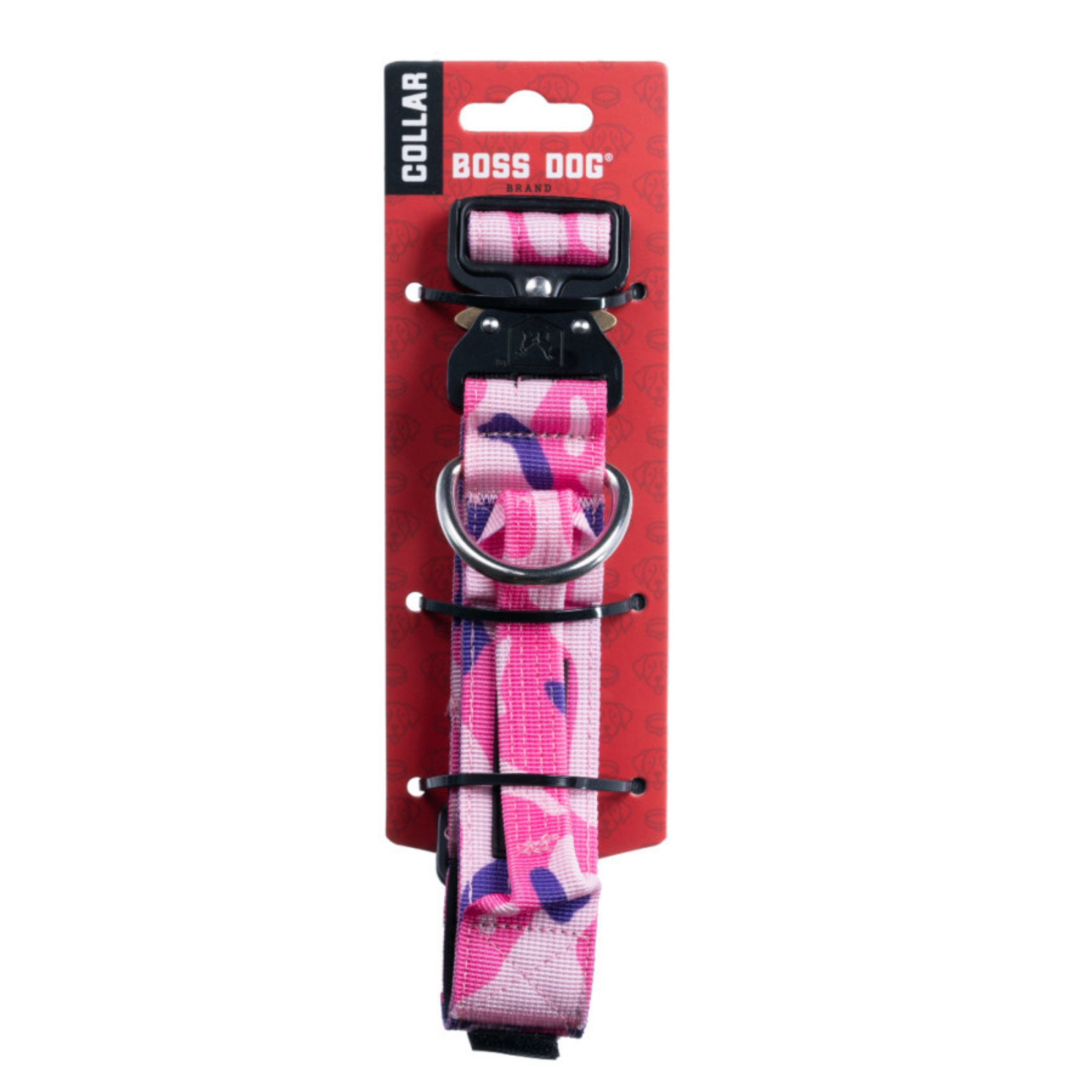 Boss Dog Tactical Adjustable Dog Collar Pink Camo, 1ea/LG, 1722 in