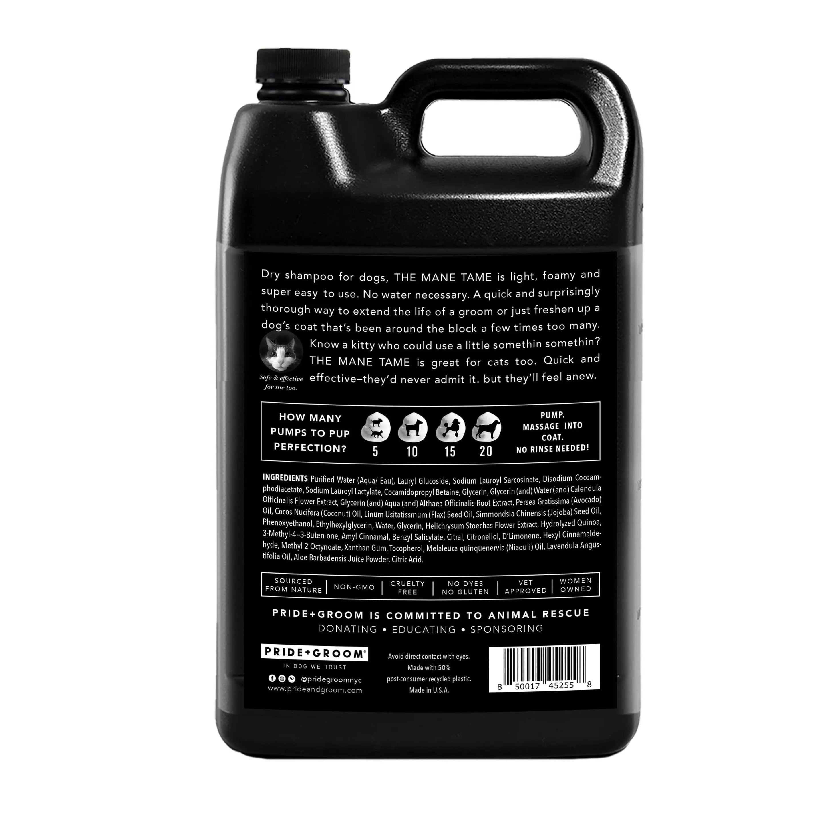 THE MANE TAME Waterless Foaming Dog & Cat Shampoo | No-Rinse, Quick Freshen-Up - K9 Outdoors