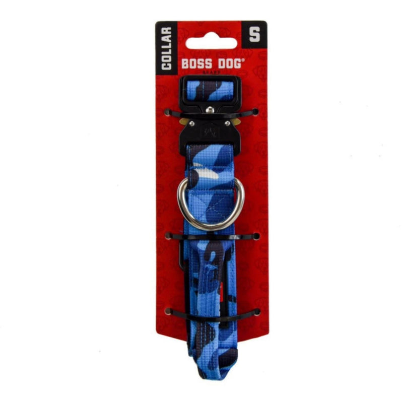 Boss Dog Tactical Adjustable Dog Collar Blue Camo, 1ea/SM, 1316 in
