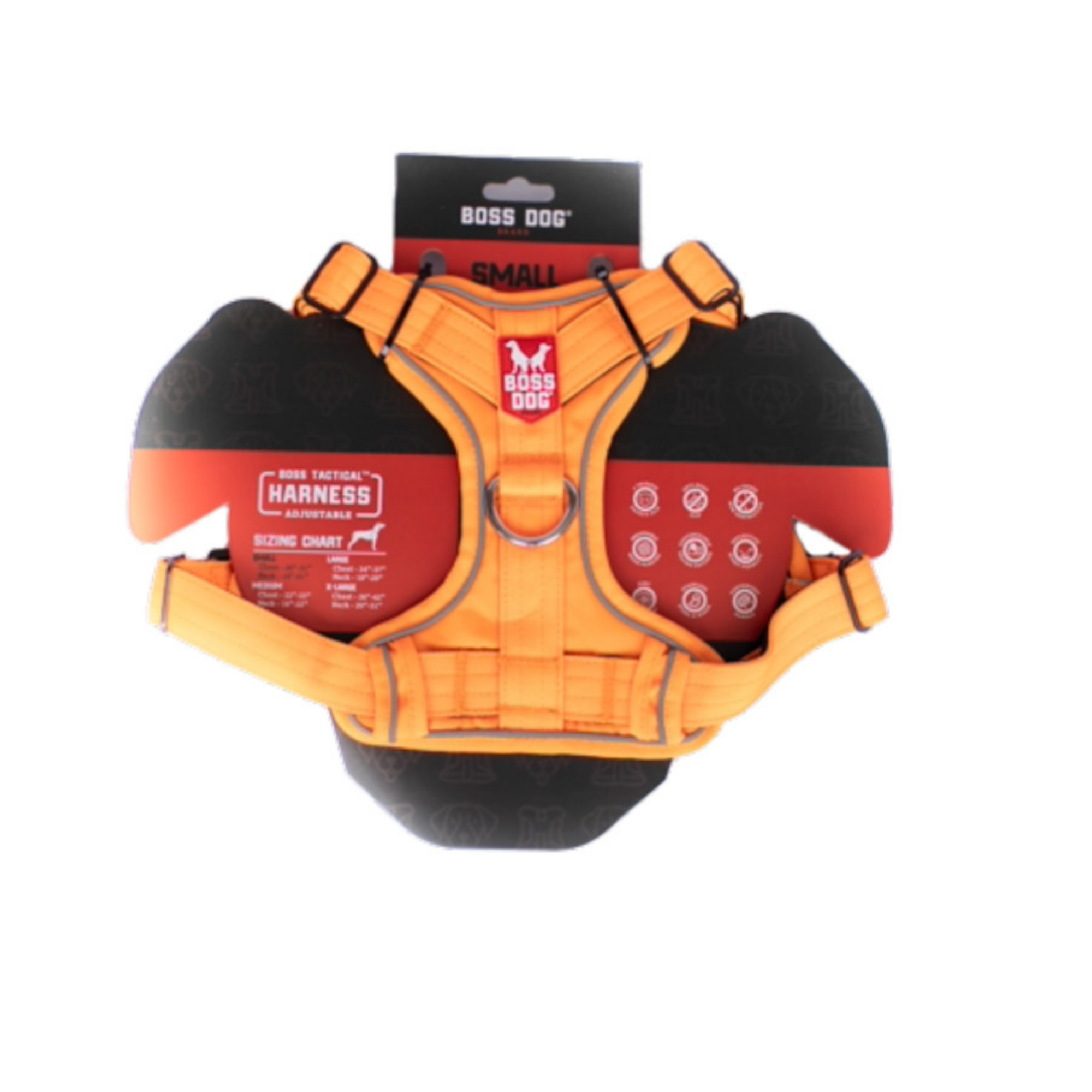 Boss Dog Tactical Dog Harness Hunter Orange, 1ea/SM