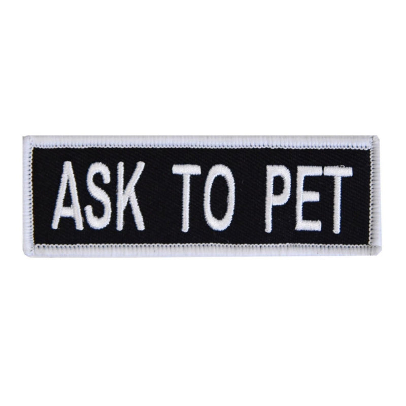 Boss Dog Tactical Harness Patch Ask to Pet, 1ea/SM