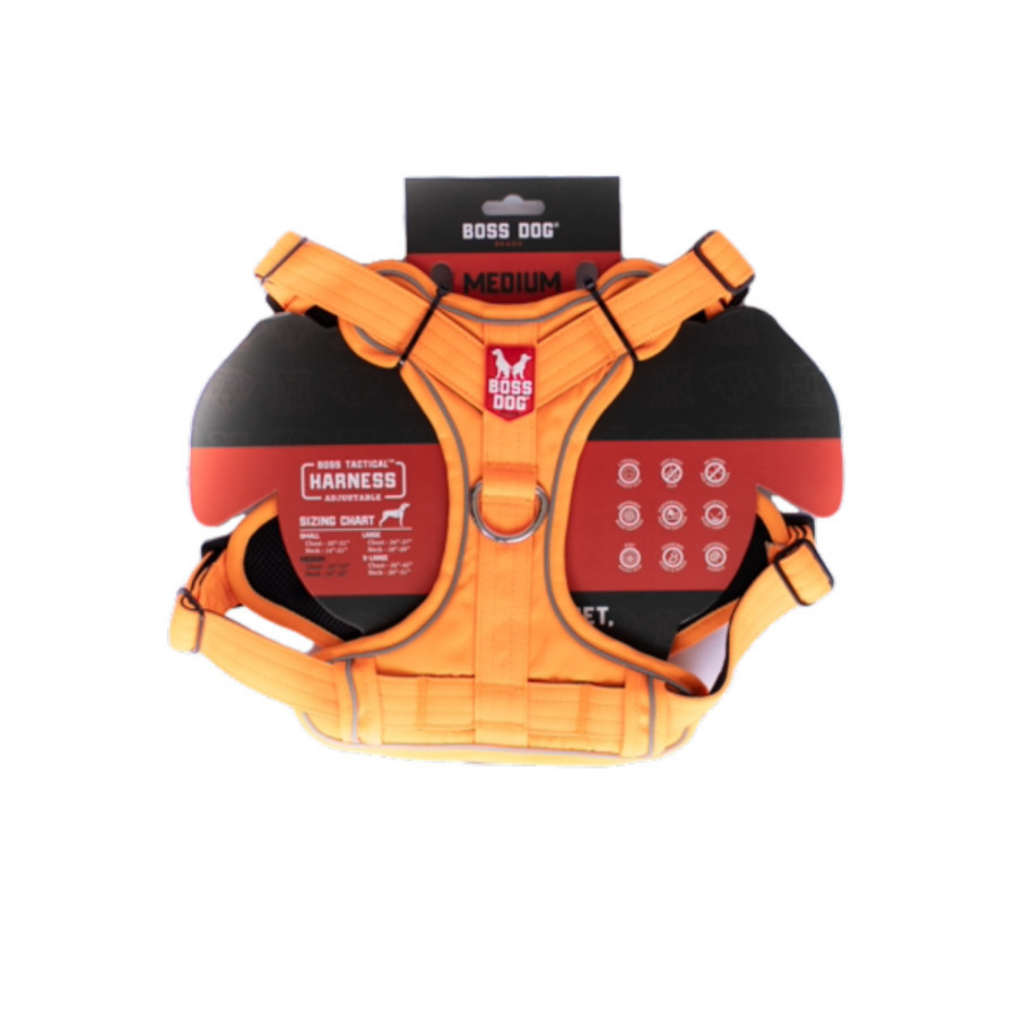 Boss Dog Tactical Dog Harness Hunter Orange, 1ea/MD
