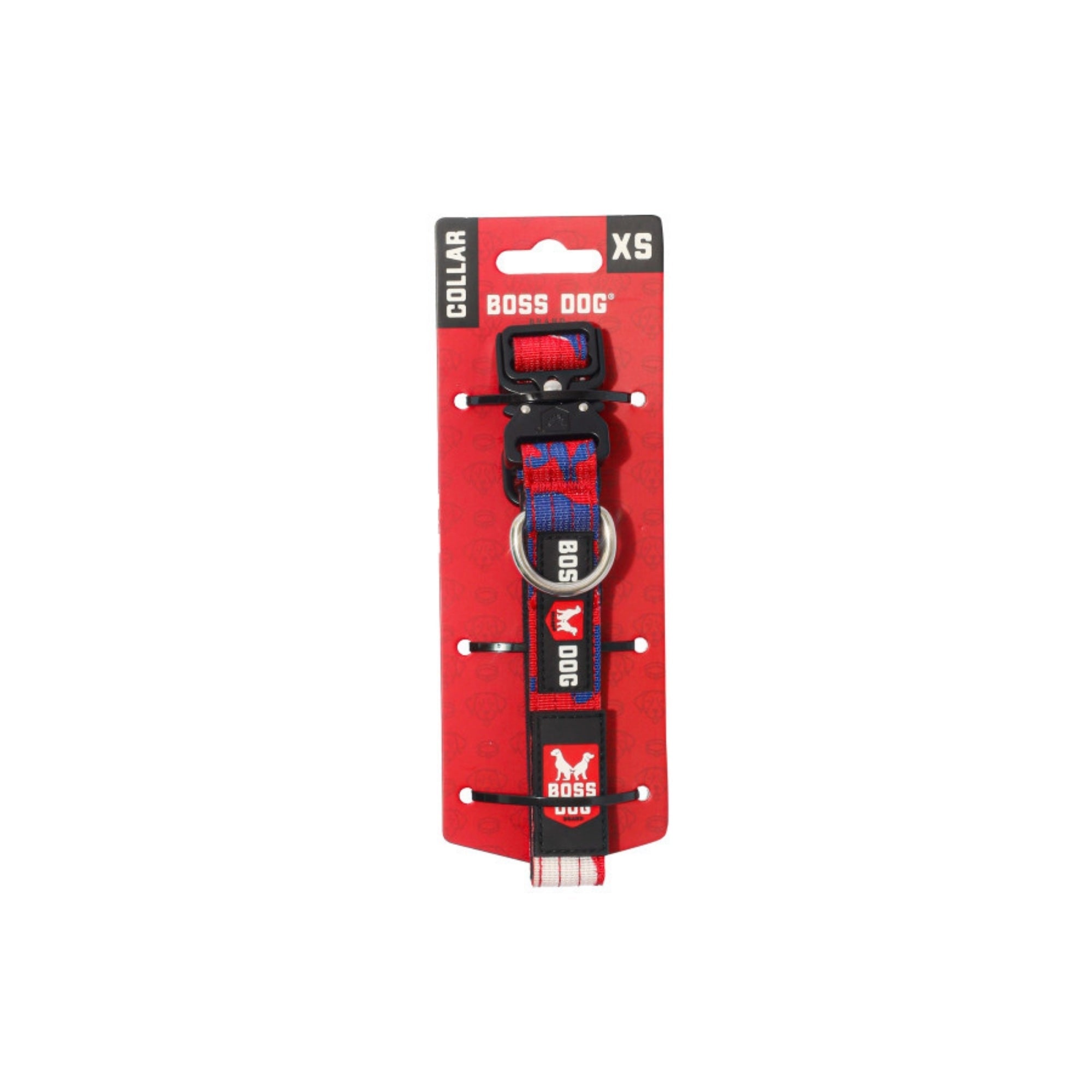 Boss Dog Tactical Adjustable Dog Collar Red, White, Blue, 1ea/XS, 1114 in